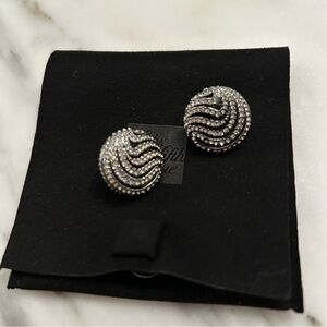 Chic Cyrstal and Silver Swirl Earrings, Saks Fifth Avenue